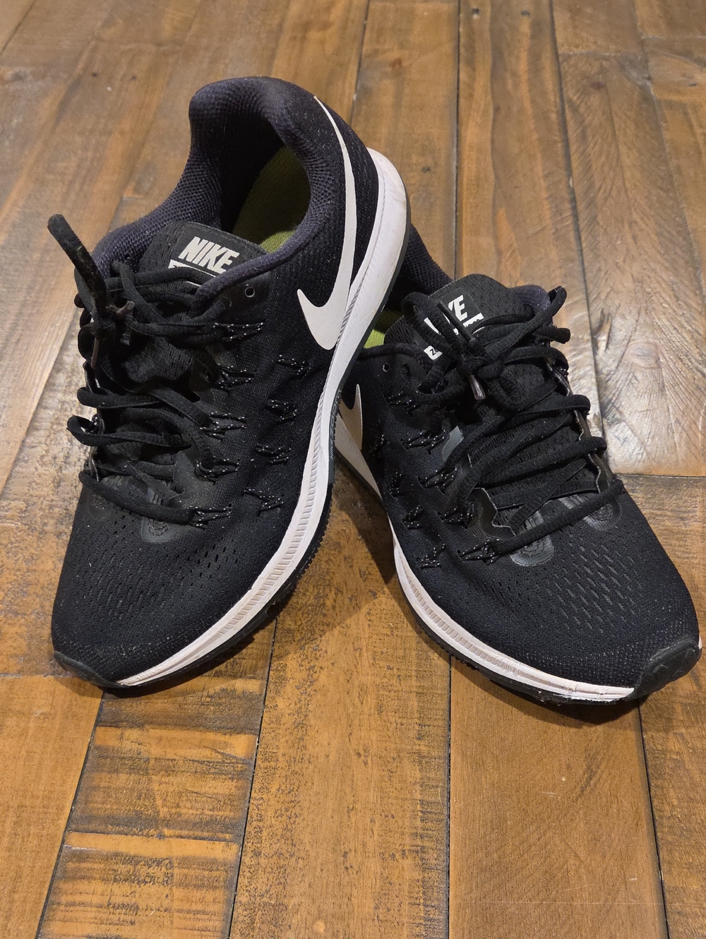 Nike Black and Neon Green Training Shoes